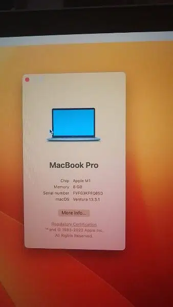 Macbook Pro M1, (8/256).