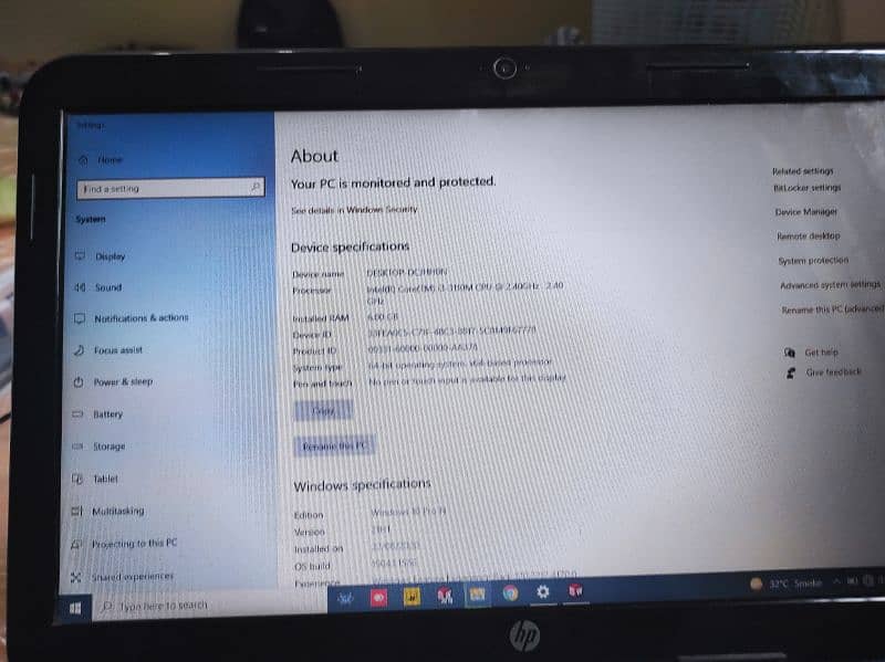 HP Laptop ,i3,500 GB Hardisk,6GB Ram,with charger, 3 days returnable