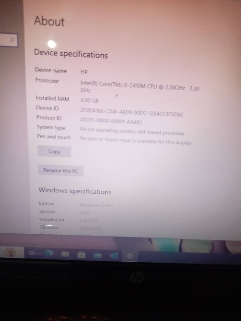 Hp labtop for sale