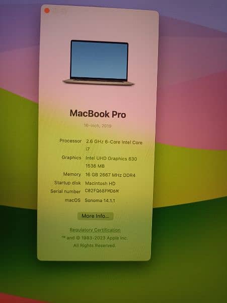 MacBook pro 2019 16 inch