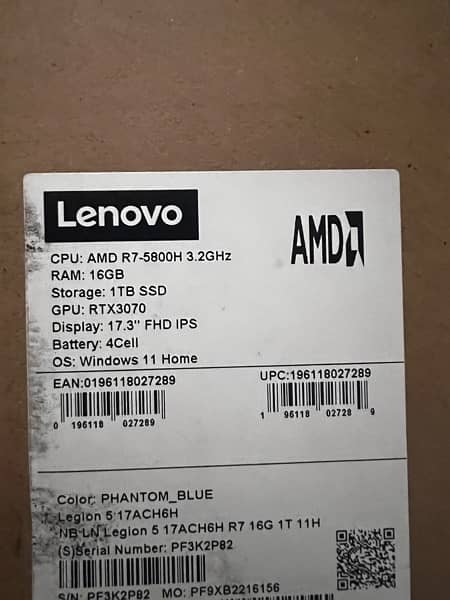 LENOVO LEGION 5 RTX 3070 1tb