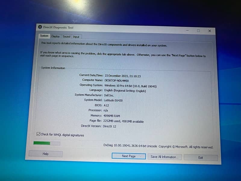 Dell i7 3rd gen laptop