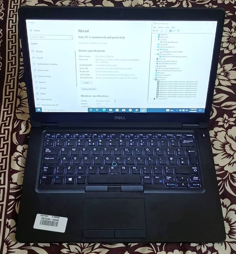 DELL Ryzen5 Pro= i7-10thGEN (Model: Latitude 5495) 4K supported 14