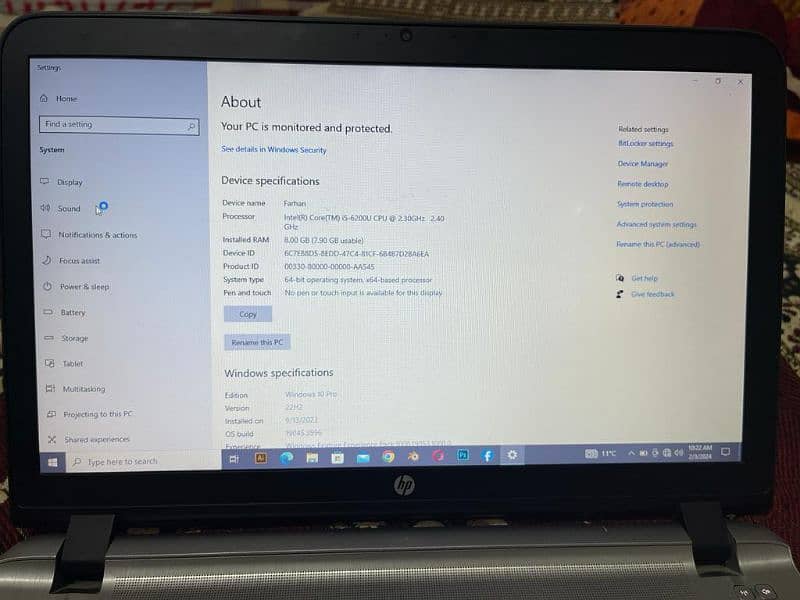 HP i5 6th generation