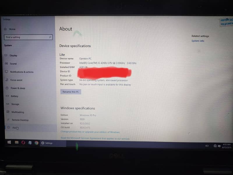 Dell Laptop Core i5