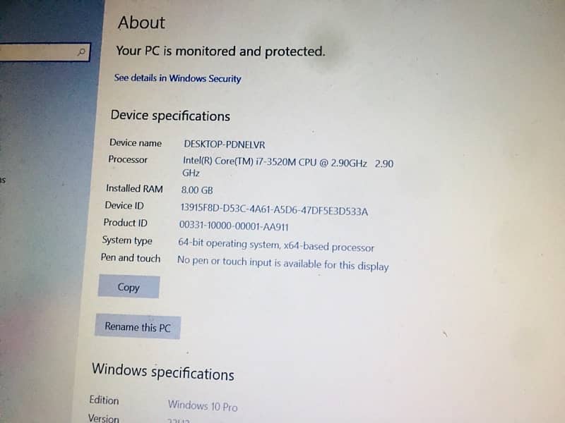 Dell Core i7 3rd generation