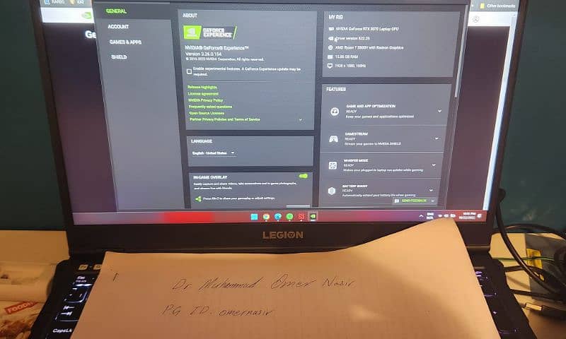 Lenovo legion 5 RTX 3070 gaming laptop