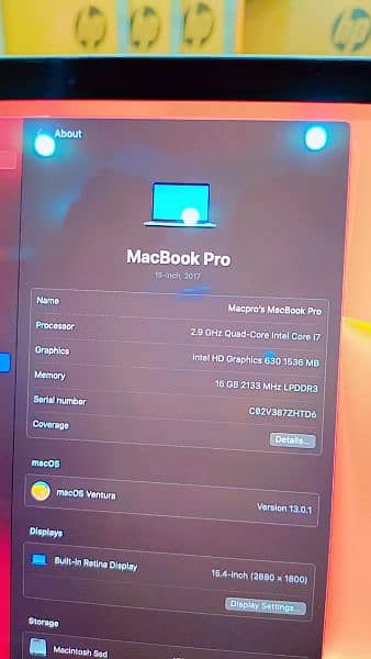 Apple MacBook Pro 15 2017 Ci7 16GB 512GB 4GB