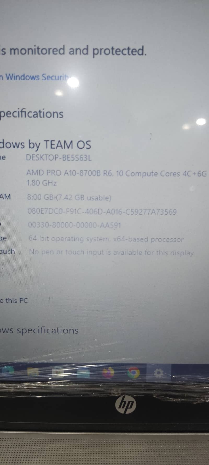 HP Elitebook AMD pro A10-8700B R6