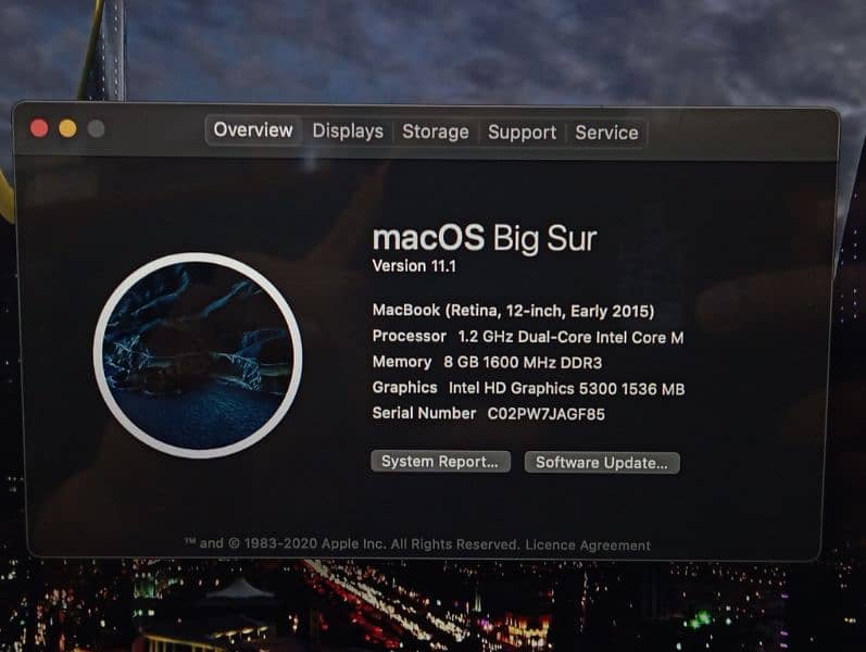 Apple Macbook 2015(BigSur update) 8gb ram, 500 gb storage, 2k display