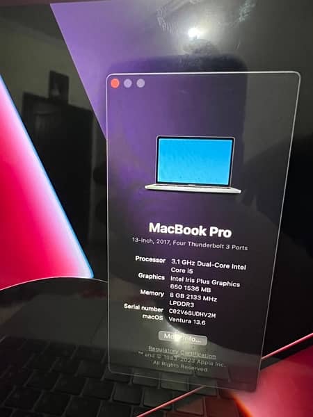 Macbook Pro 2017 13 inches i5 3.1ghz 8gb/512gb New original battery