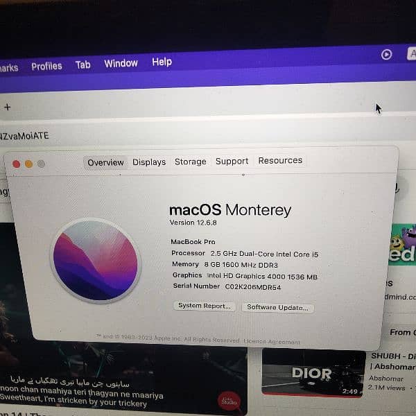 MacBook pro 15 core i5