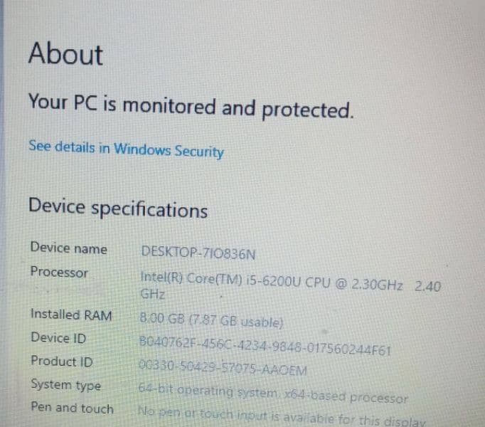 Lenovo Thinkpad x260 Core i5 6th generation 8gb ram 128gb SSD