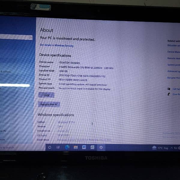 Toshiba Laptop for Sale