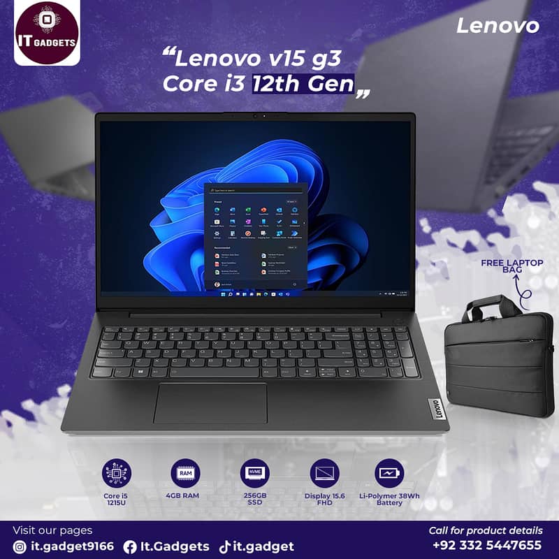 Lenovo v15-g3 core-i5-12th-gen Laptop New