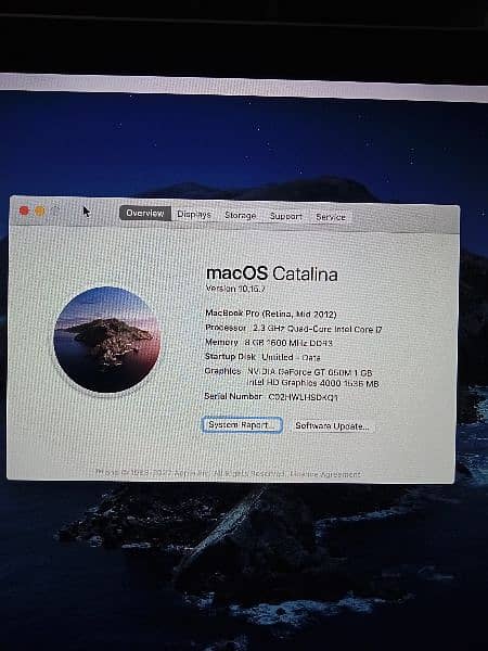 MacBook model 2012