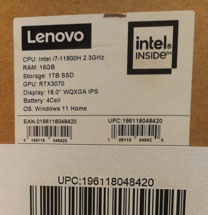 Lenovo Legion 7, RTX 3070, 16