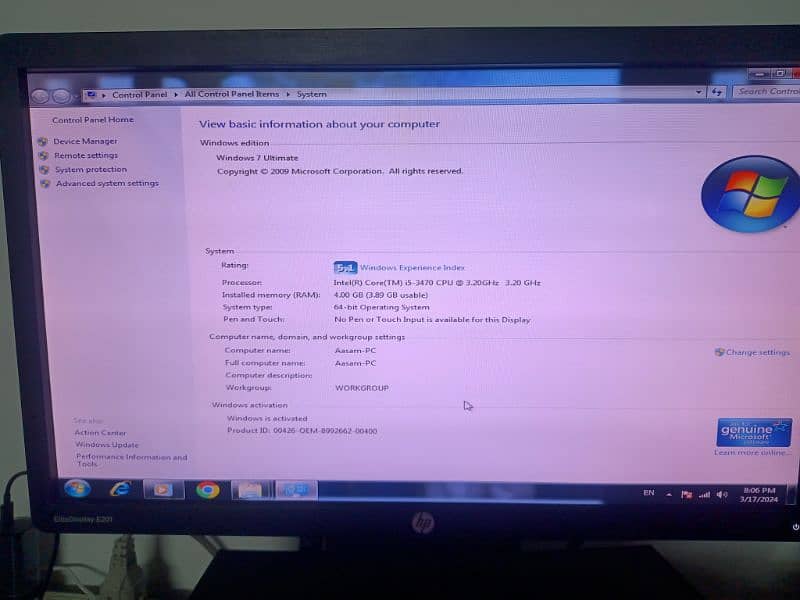 hp core I 5