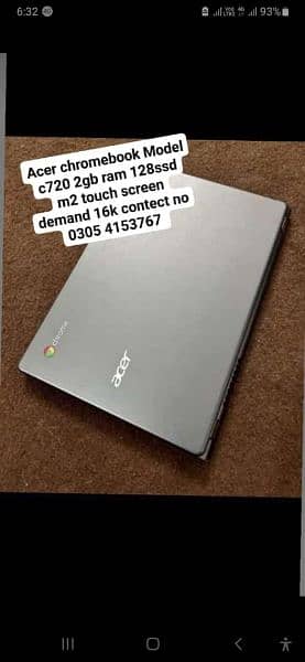 Acar chromebook Model c720 2gb ram 128ssd m2
