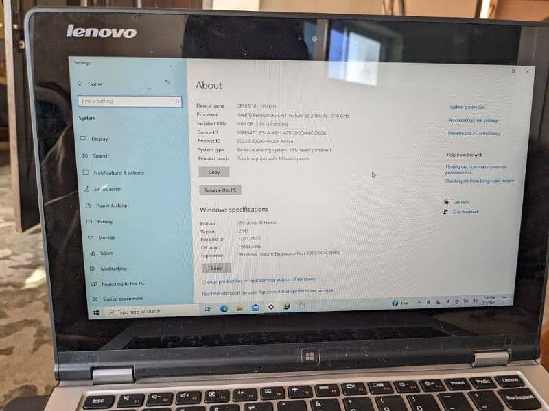 Lenovo Touch+360 Rotate Core i5 4th generation 4 1/28