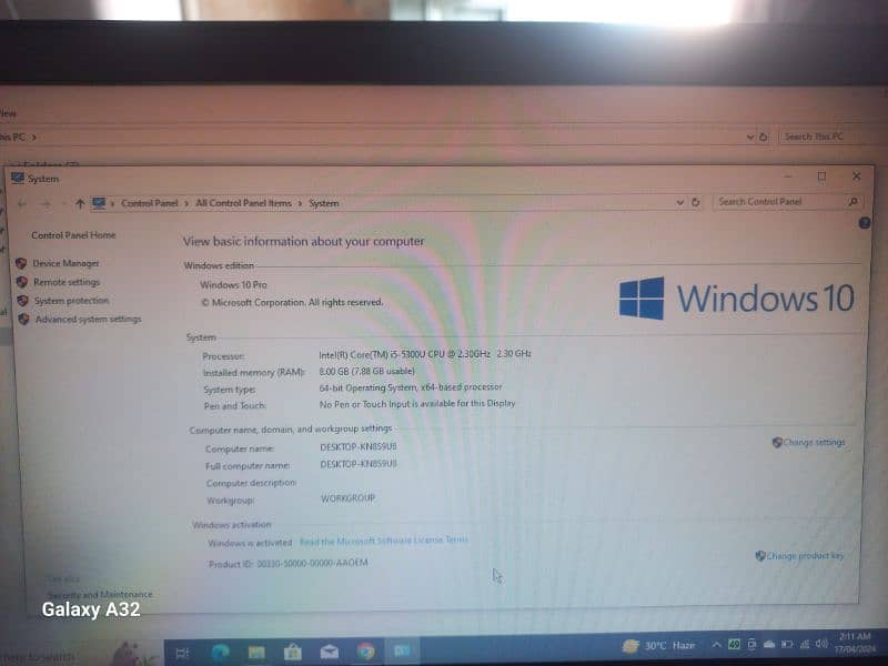 Lenovo i5 5th generation
