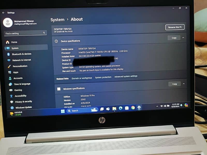HP Zhan i7 10gen laptop 66 pro 14 G3