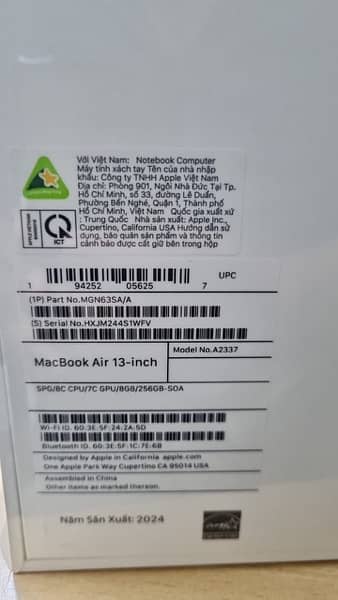 Macbook Air M1 256gb