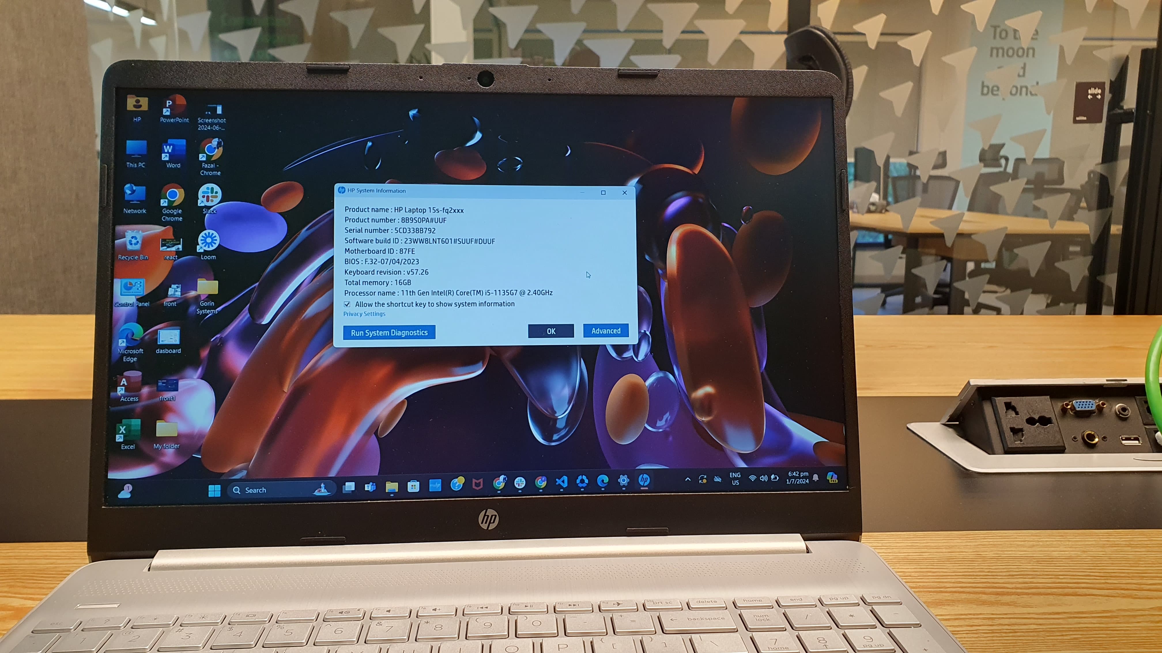 HP Laptop 15s Core i5 11th Gen 16/512