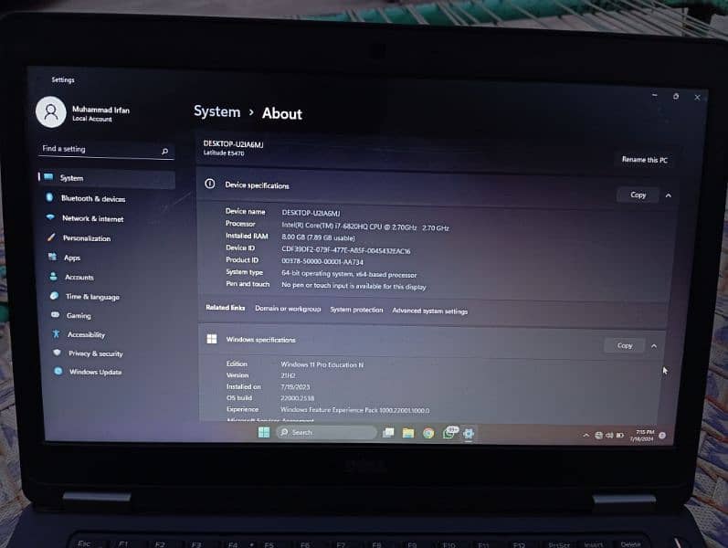 Dell latitude E5470 i7 6th Generation