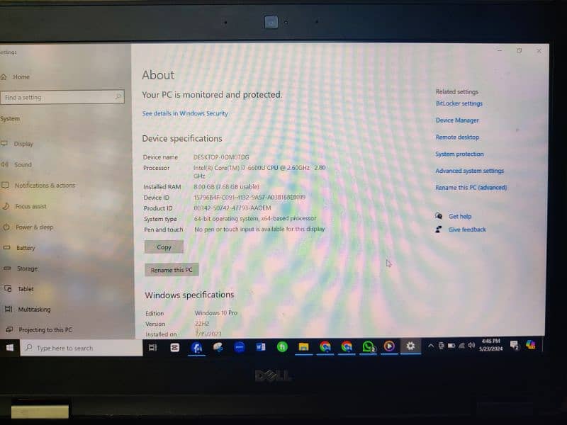 Dell latitude E7470 I7 6th gen