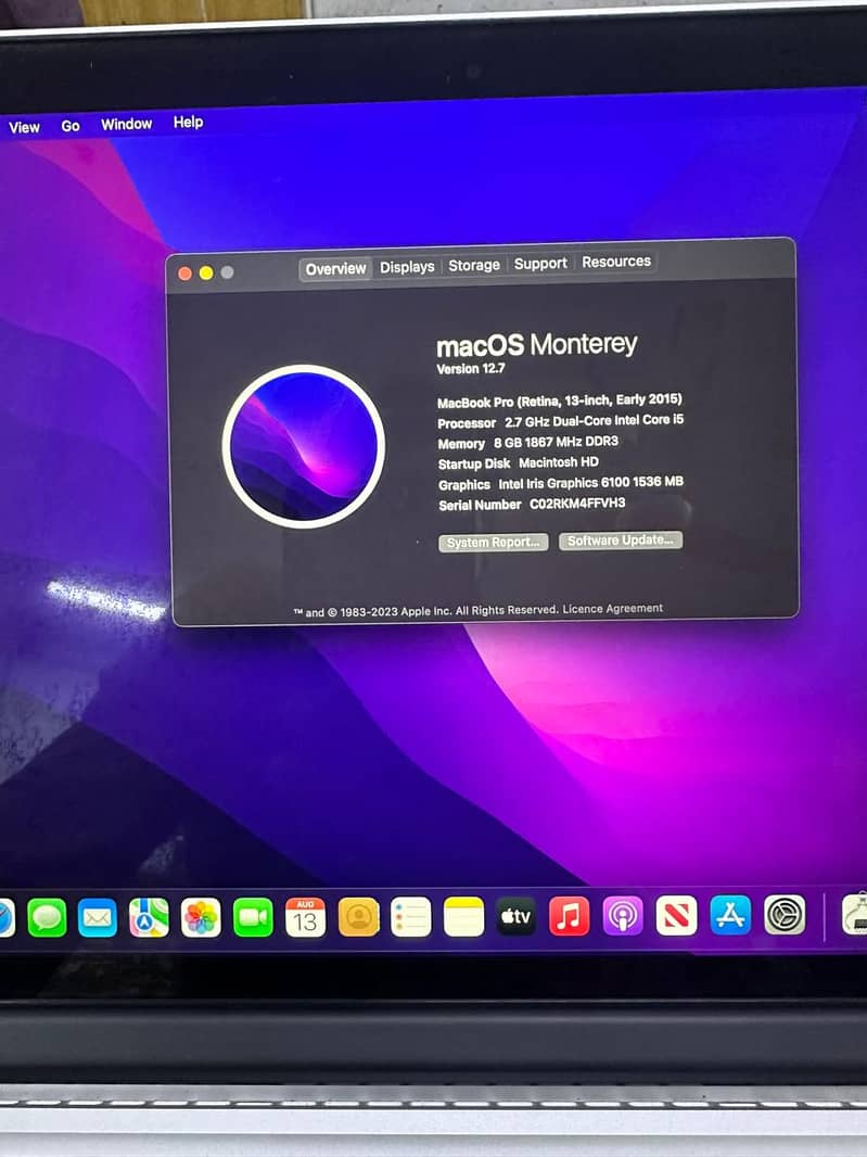 Macbookpro 2015 core i5 8/128