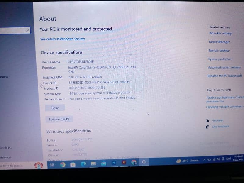 Lenovo Thinkpad I 5 4 generation
