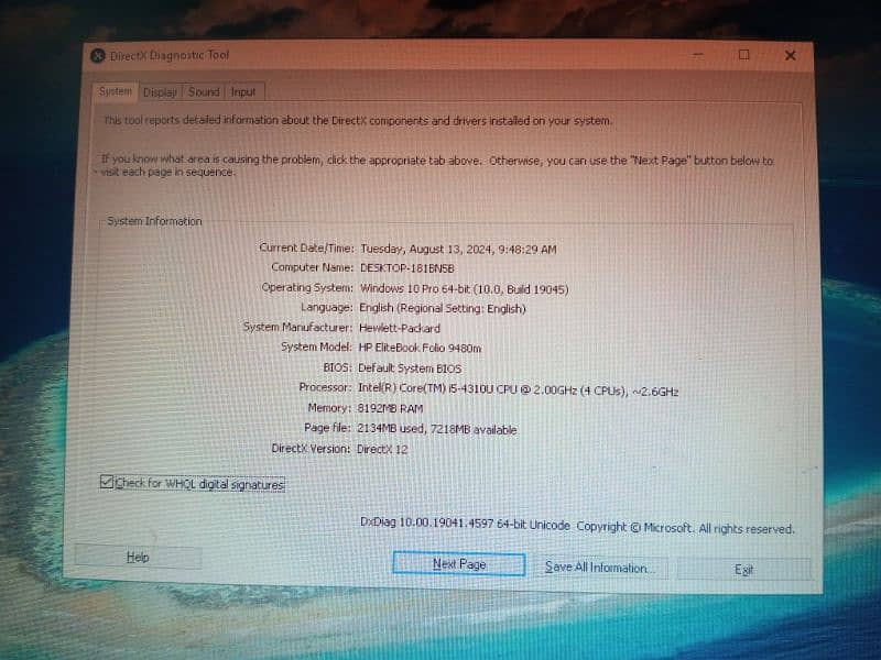 HP Elitebook folio 9480 For sale