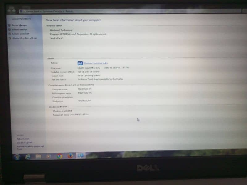 Core i7 Dell laptop