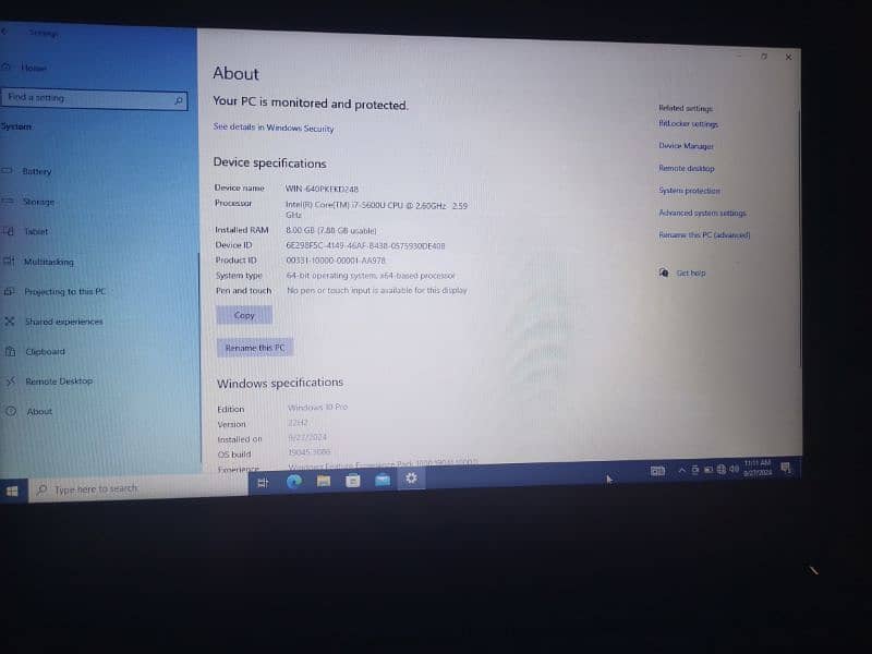 Dell laptop cor i7 5th generation  RS 45000
