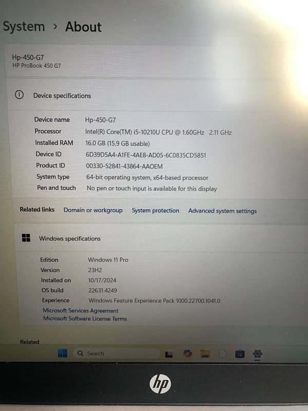 Hp pro book 450 G7