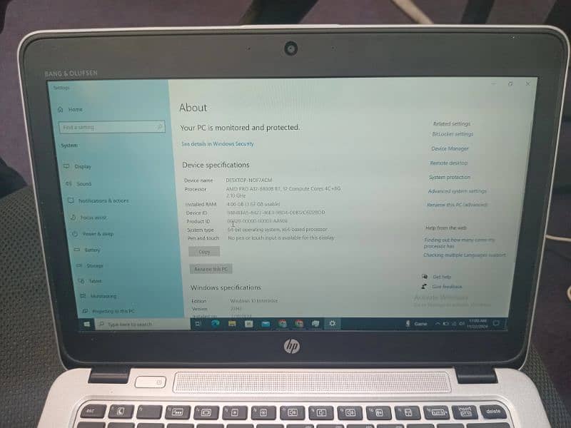 HP elitebook 725 g3 amd 8th generation