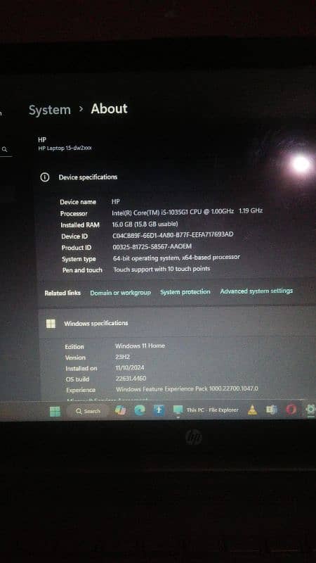 Hp i5 10generation 16gb 256gb ssd with tuch sceen