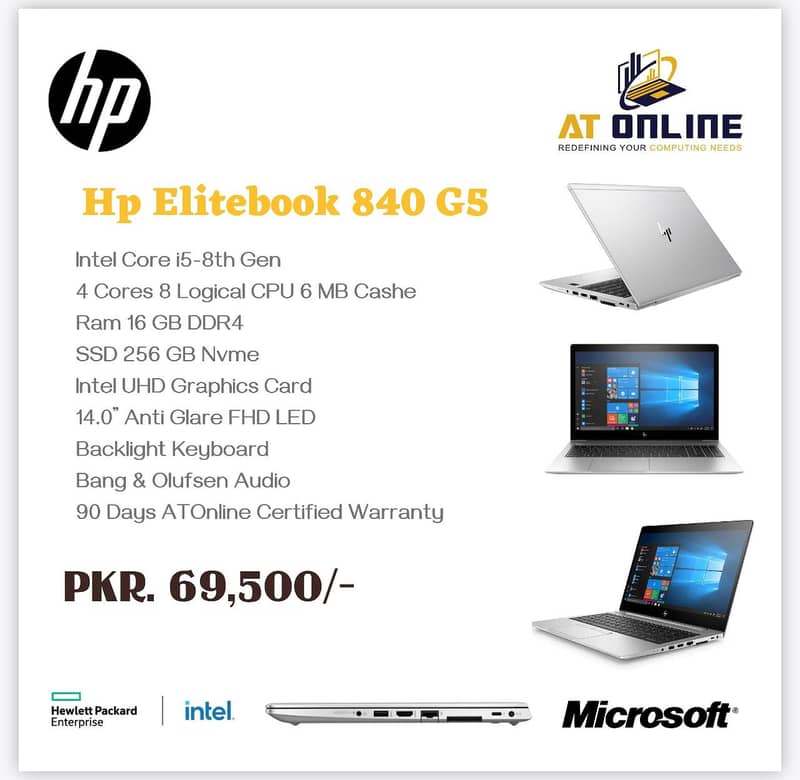 Hp Elitebook 840 G5 Intel Core i5-8th Gen 4 Cores 8 Logical CPU 6 MB
