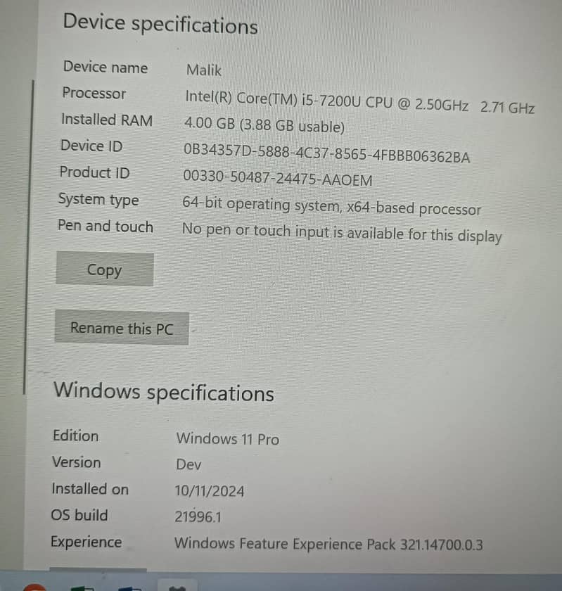 HP Probook 640 G3 Corei5 7th Generation