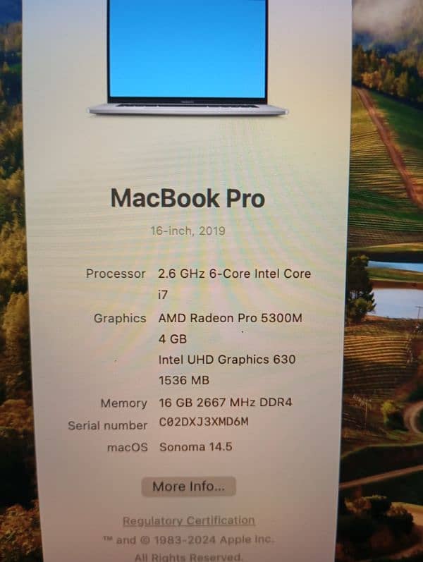 MacBook pro 2019 with charger. 16inch / 512gb / i7