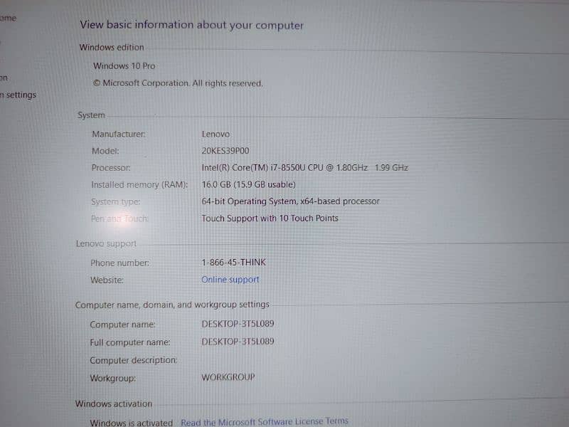 Lenovo ThinkPad Core i7 8th