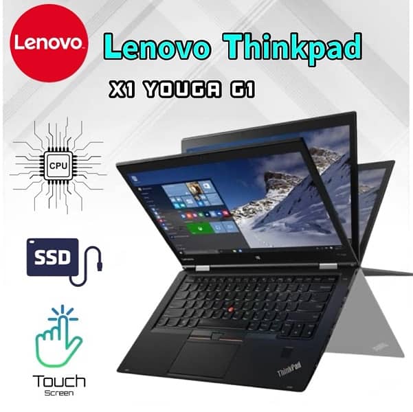 Lenovo Touchscreen Laptop [ CORE I5 6Th Gen Ram 8GB DDR4 256GB SSD 2k
