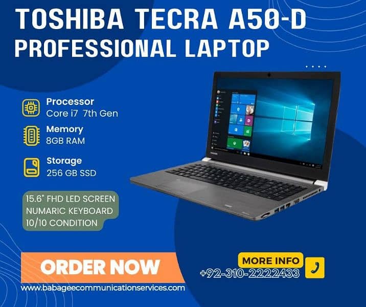 Toshiba Tecra A50 (D) core i7 7th gen business machine