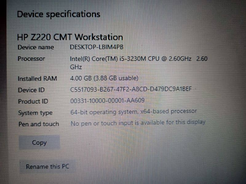 Dell vostro i5 3rd generation 4gb ram 320hdd hard drive for sale