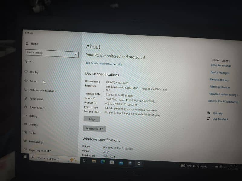DESKTOP-PNTB7KC 11th Gen Intel(R) Core(TM)i5-1135G7@2.40GH2138