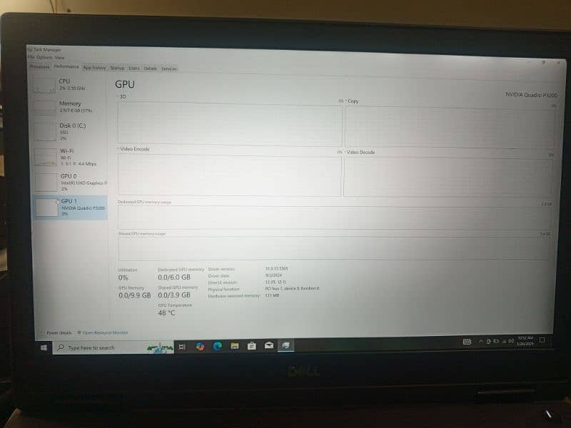 Dell precision Xeon E2176M 6GB graphic card
