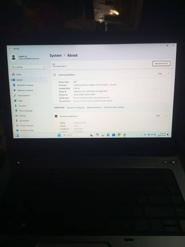 Hp probook 8gb DDR 3 rams and 128gb ssd hard Intel graphics hd