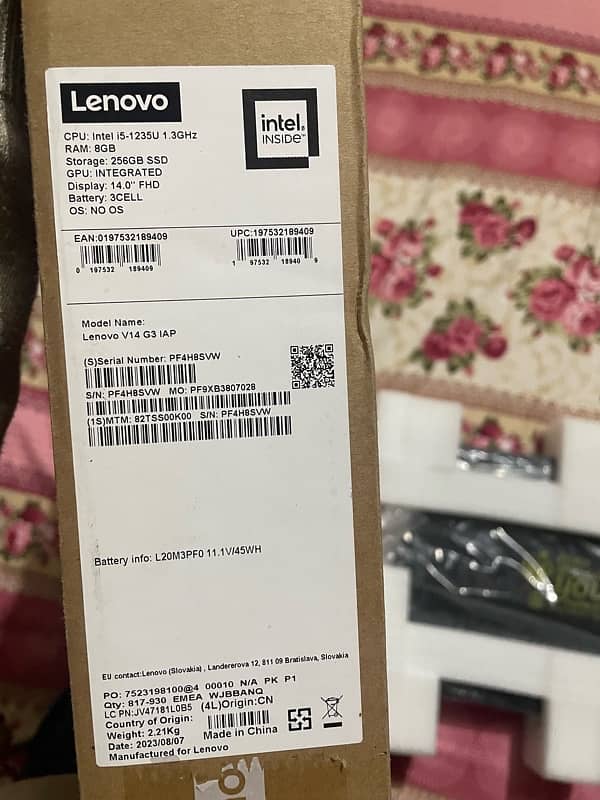 Lenovo Corei5 12 generation 8/256 Box Pack