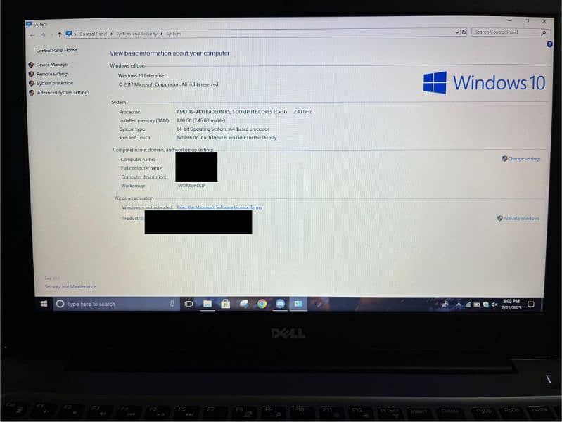 Dell  Amd A9 7th gen